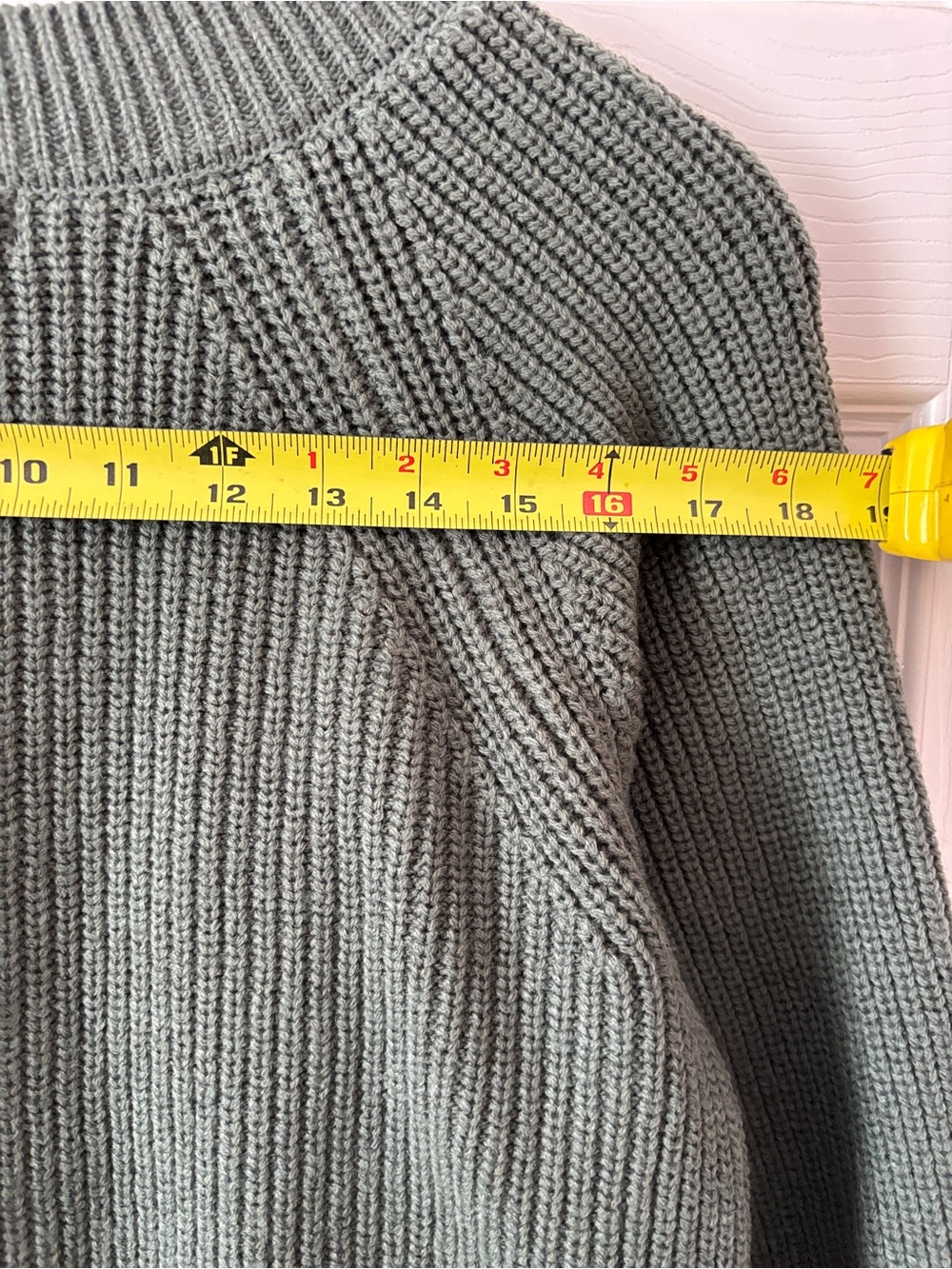 Banana Republic Chunky Knit Cardigan Sweater Women's Large Green Sage - Picture 6 of 8